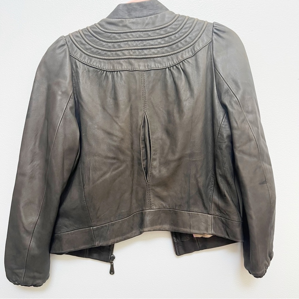 Doma Brown Leather Zipper Jacket - Picture 13 of 14